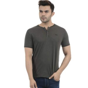 Men's Printed Regular Fit T-Shirt (PM507411_Beige M)