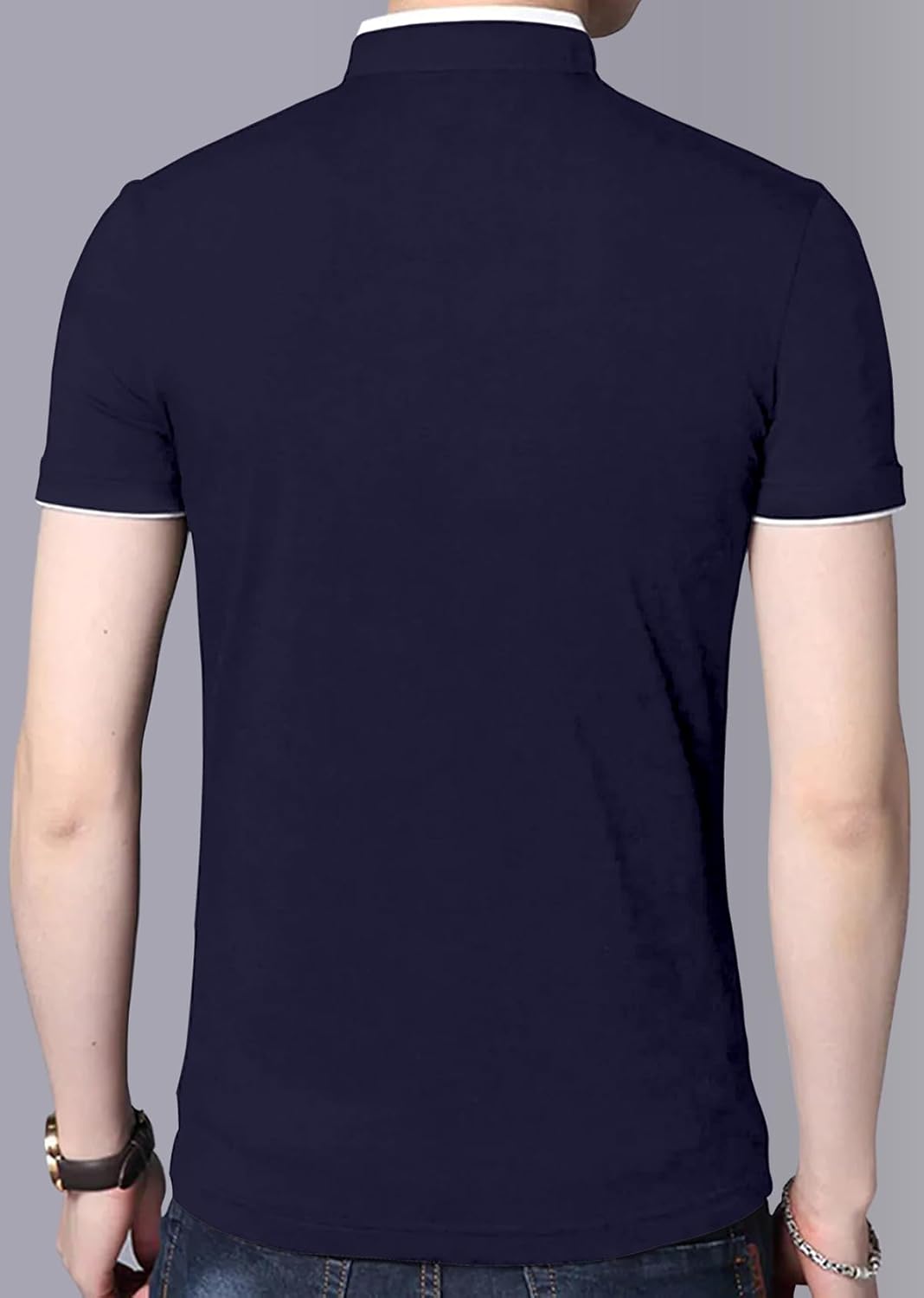 Half Sleeves Henley Regular Fit T-Shirt for Men - Image 8
