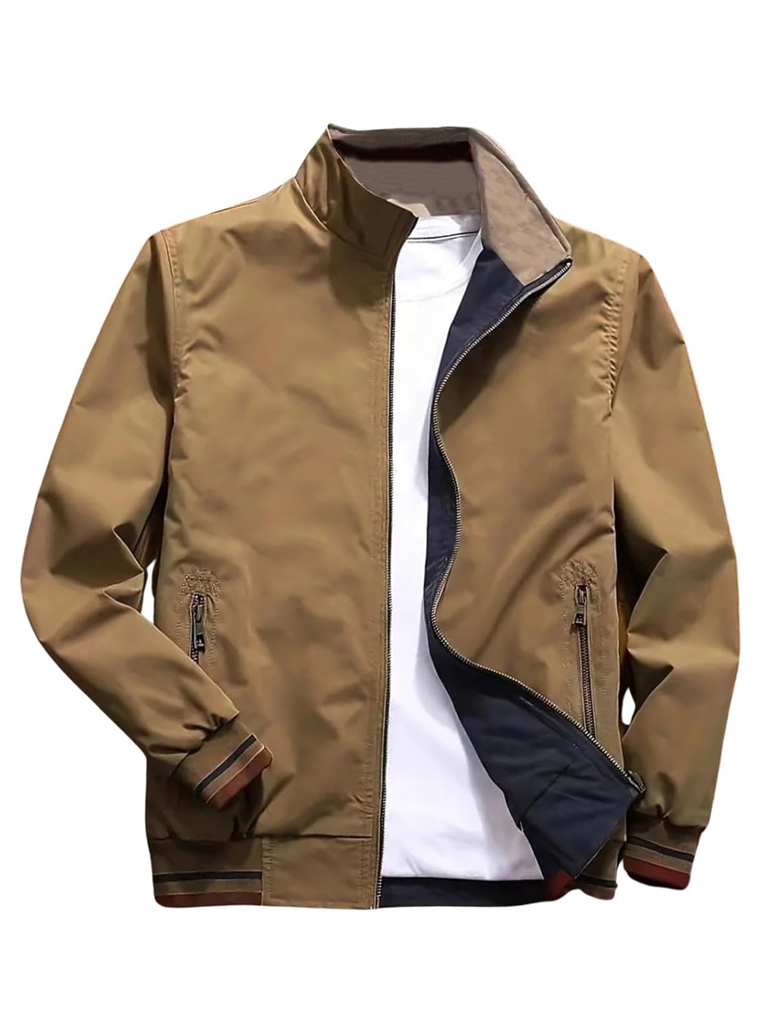 men jackets || bomber jacket for men || Lightweight Outwear Sportswear Polyester Standard Length Bomber Jacket - Image 6