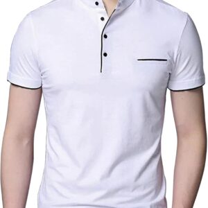 Men's Cotton Henley Neck Half Sleeve Solid Regular Fit T-Shirt