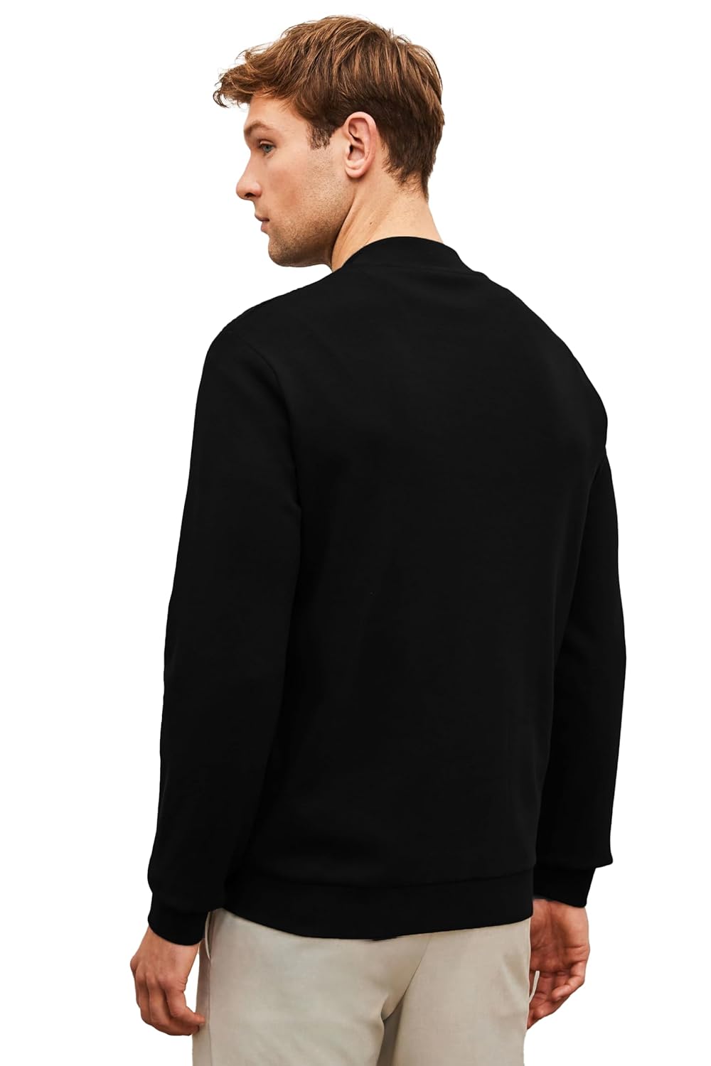 CASUAL JACKET for Men's Regular Fit Loopknit Bomber Jacket with Zipper Closure and 2 Side Pockets (Color Maroon) - Image 11