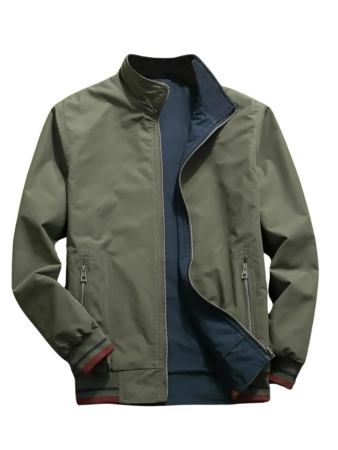 men jackets || bomber jacket for men || Lightweight Outwear Sportswear Polyester Standard Length Bomber Jacket - Image 11