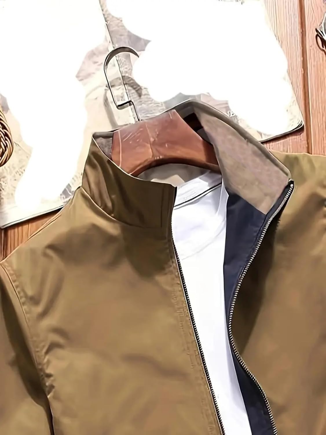 men jackets || bomber jacket for men || Lightweight Outwear Sportswear Polyester Standard Length Bomber Jacket - Image 10