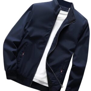 Men's Regular Jacket Fit For Casual Wear || Low-Cut Standing Collar || Full Sleeve | Latest Stylish Jacket For Men ||Regular Fit Zip-Up Casual jacket|| bomber jacket for men