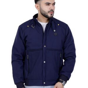 Full Sleeves Bomber Jacket for Men | TPU Men's Standing Collar Lightweight Winter Jacket, Regular Fit