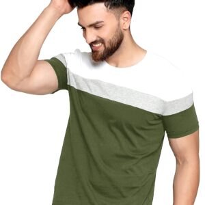 Men's Regular Fit T-Shirt (Large, Green)