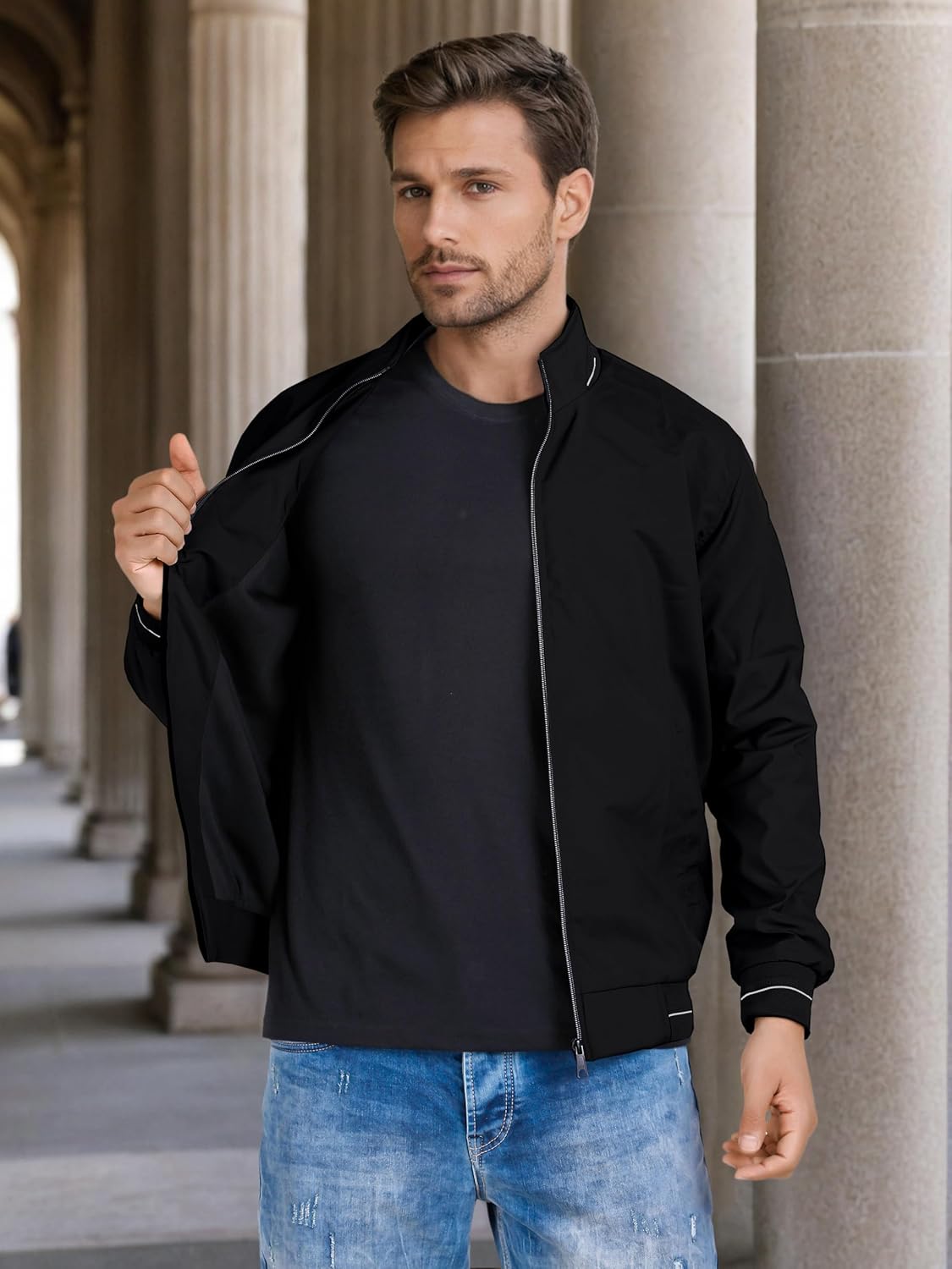 Men's Bomber Jacket | Lightweight Casual Zip-Up Jacket | Stylish Slim Fit Outerwear for All Seasons - Image 10