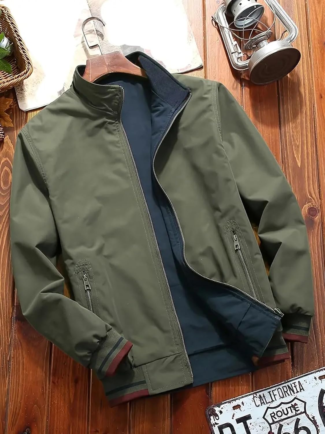 men jackets || bomber jacket for men || Lightweight Outwear Sportswear Polyester Standard Length Bomber Jacket - Image 12