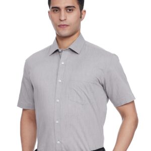 Men's Cotton Rich Formal Shirt | Plain | Half Sleeve - Regular Fit (Available in Plus Size)