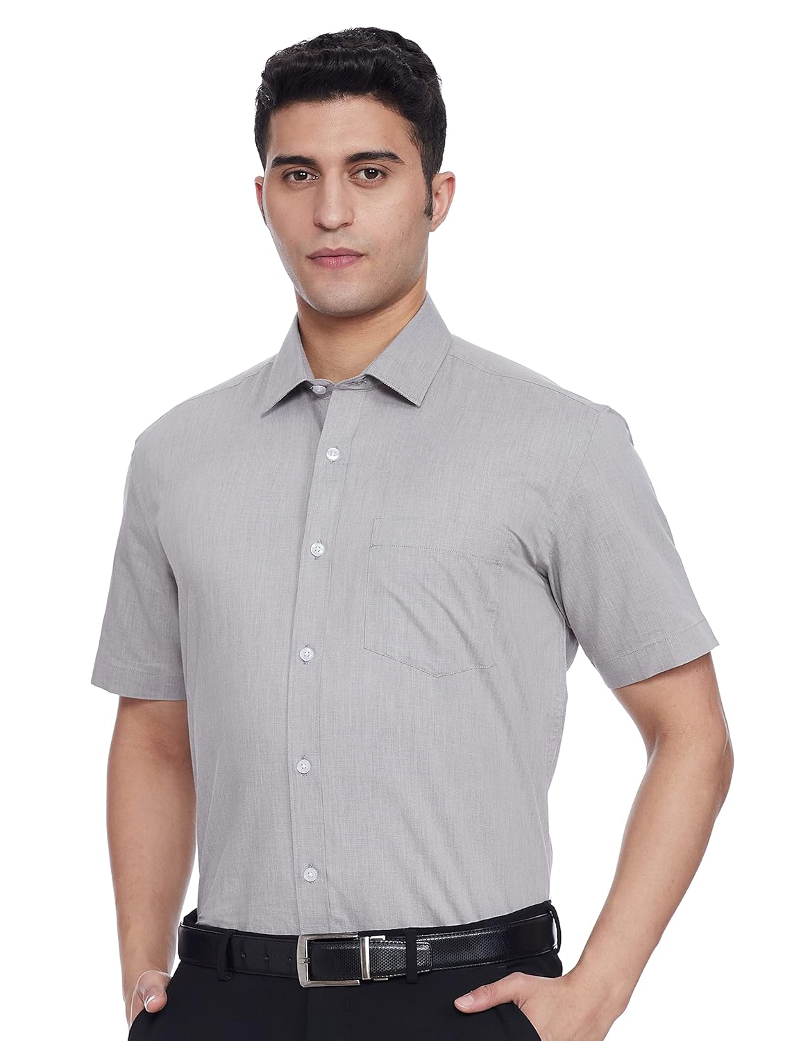 Men's Cotton Rich Formal Shirt | Plain | Half Sleeve - Regular Fit (Available in Plus Size)