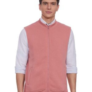Men's Cotton Blend Hooded High Neck Standard Length Hoodies Murky Pink M