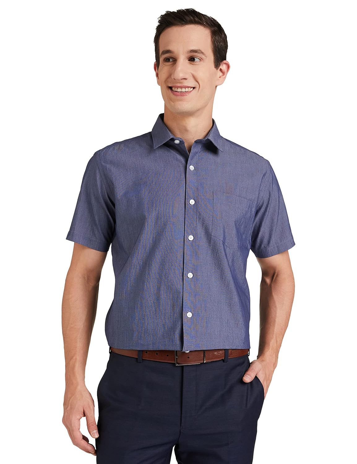 Men's Cotton Rich Formal Shirt | Plain | Half Sleeve - Regular Fit (Available in Plus Size) - Image 8