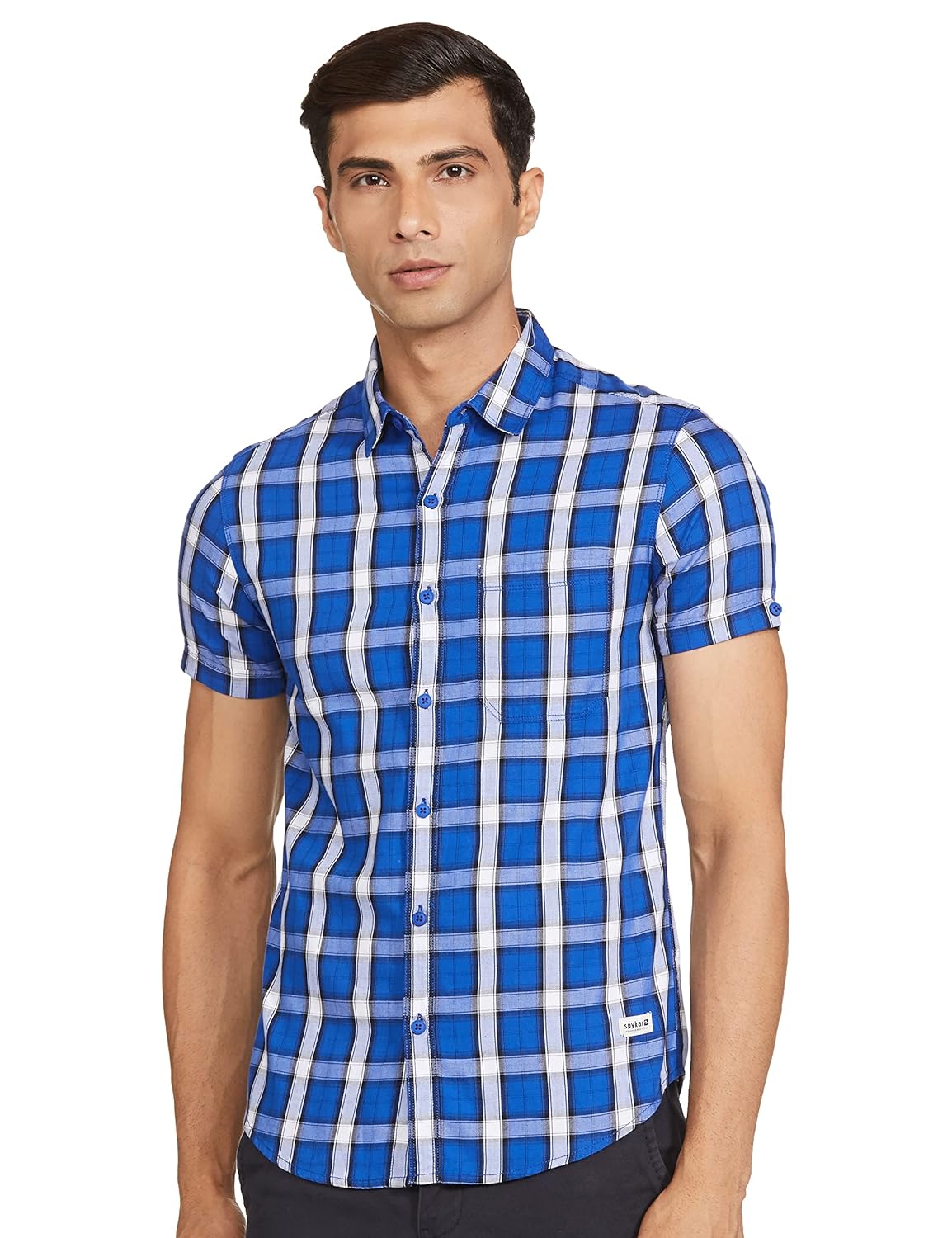 Checks Cotton Slim Fit Mens Casual Shirt