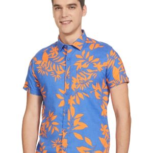 Men's Cotton Slim Fit Printed Half Sleeve Shirt