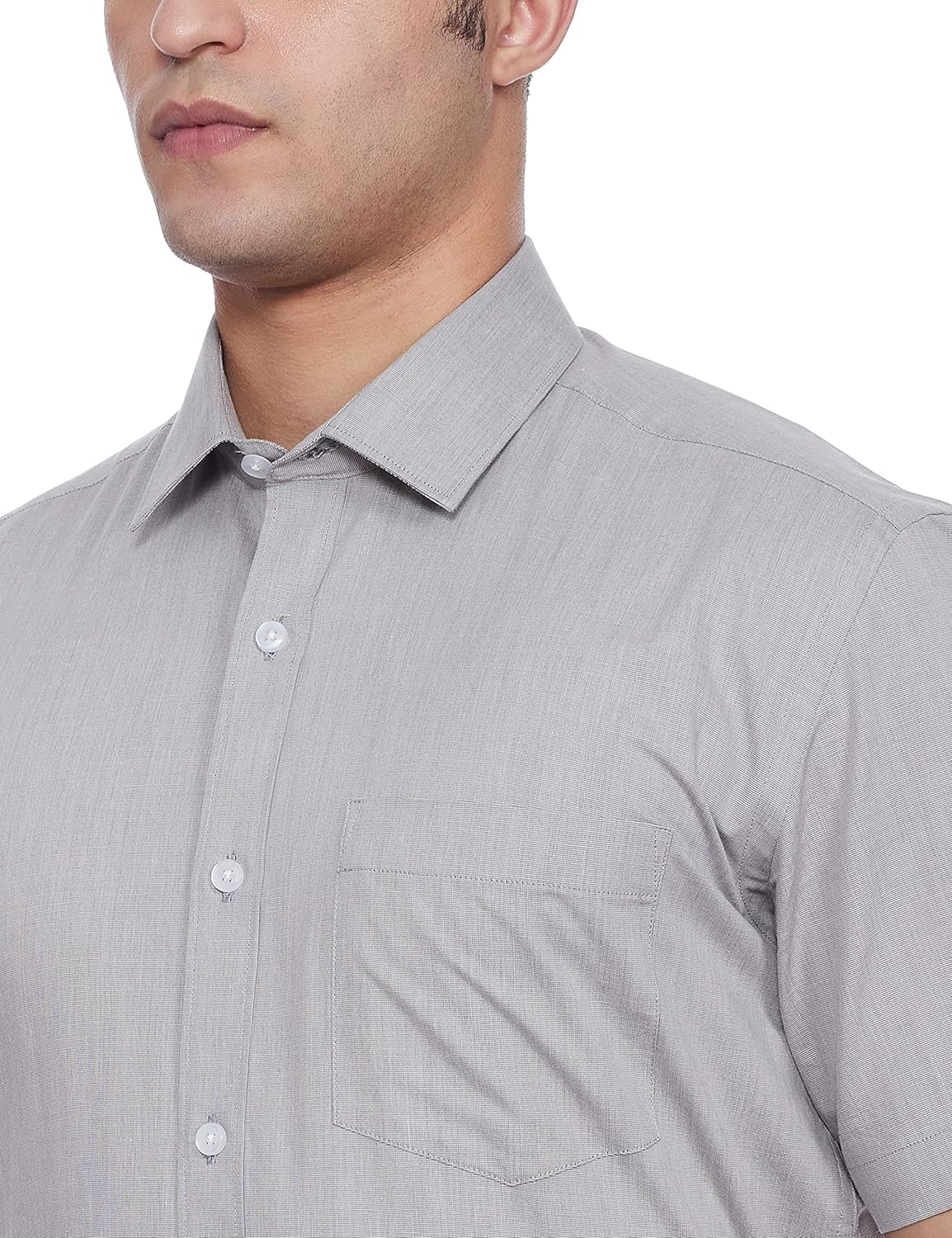 Men's Cotton Rich Formal Shirt | Plain | Half Sleeve - Regular Fit (Available in Plus Size) - Image 3