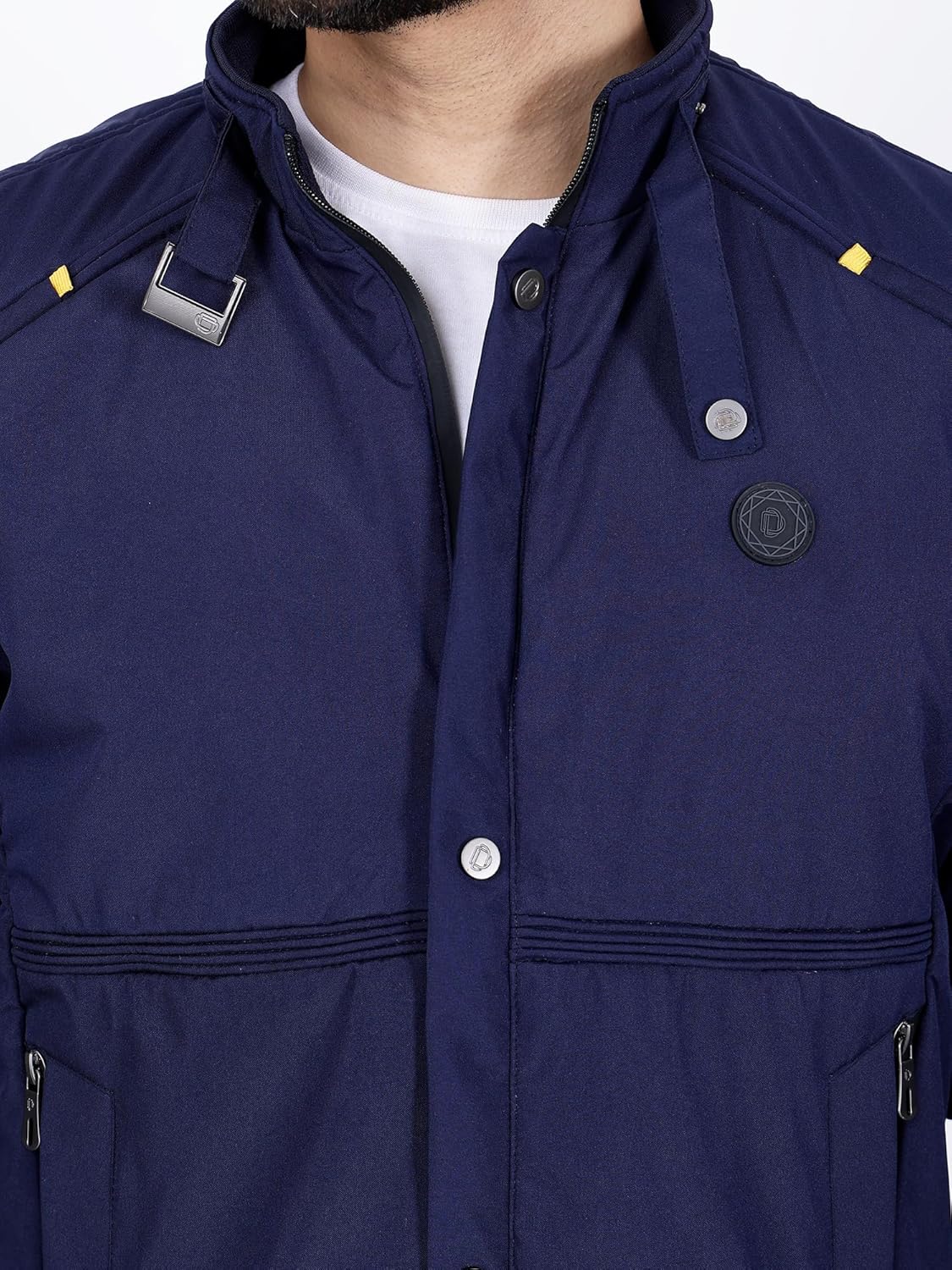 Full Sleeves Bomber Jacket for Men | TPU Men's Standing Collar Lightweight Winter Jacket, Regular Fit - Image 4