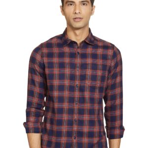 Men's Polyester Slim Fit Checked Full Sleeve Shirt